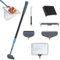 Navaris Kit di Pulizia Acquario 5 in 1 - Pulizia Ghiaia per Acquario Alghe e Vetri - Manutenzione Accessori Acquario - Set con 3X Spazzole 1x Raschietto 1x Rete per Pesci