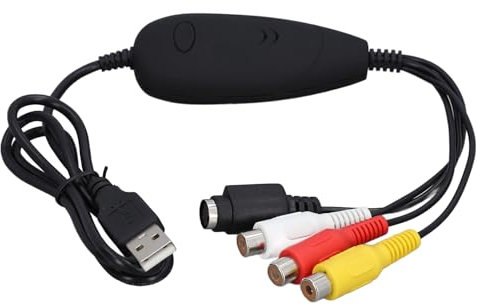 Scheda di Acquisizione Video VHS DVD Maker, Dispositivo Scheda di Acquisizione Video USB 2.0 per XP, 2000, 7, 8, Supporta DVD+ ‑R RW, DVD+ ‑VR e DVD