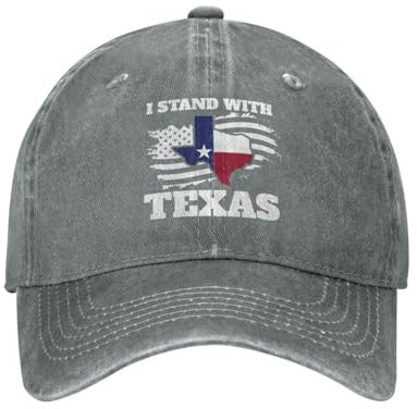 Baseballmütze mit Texas-Flagge, US-Bundesstaat Texas, Vintage-Kappen, Grau, Einheitsgr��e
