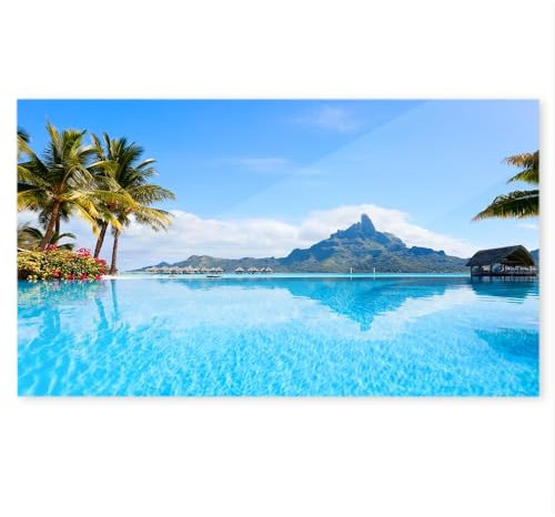 WANDURLAUB - Dein Bild auf Acryl - Basic Edition XXL - 60x50 cm Acrylglas - Brillanter Druck auf rahmenlosem Acryl inkl. Wandhalterung - Ultra HD Druck (02. Bora Bora Insel)