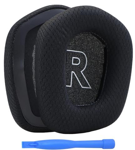 MMOBIEL Almohadillas de Repuesto para Logitech G733 / G335 Lightspeed Wireless Gaming Auriculares Mesh Fabric Almohadilla Auriculares - Cascos Cojines – Negro