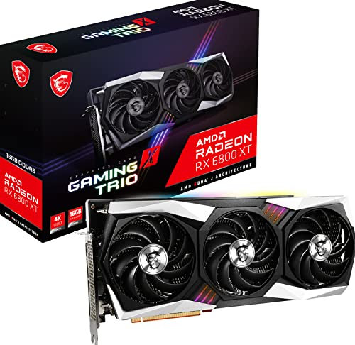 MSI Radeon RX 6800 XT GAMING X TRIO 16G Gaming Graphics Card - 16GB GDDR6, 2285 MHz, PCI Express 4, 256-bit, 3x DP v 1.4a, HDMI 2.1 (Renewed)