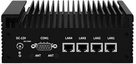 HSIPC Alder Lake N100 Quad Core Firewall Micro Appliance, Mini PC, Nano PC, Router PC with DDR5 8G RAM 128G SSD, 4*i226-V RJ45 Port AES-NI