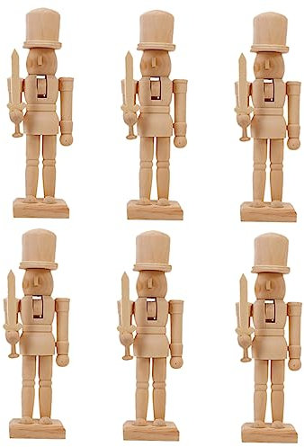 BCOATH Weiße Nussknackerpuppe 12 cm Hölzerne Soldatenpuppe Retro-nussknacker-Soldat Weihnachtsdekoration Für Den Schreibtisch Zufälliger Stil