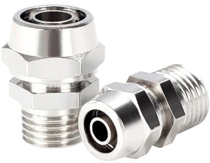 WKEWANG 10 Uds. Adaptadores de conexión rápida de Empuje neumático de Ajuste rápido Macho y Hembra Codo Recto tee Acelerador y Giratorio(4-01 (4mm-1l8),Mini PL 10PCS)