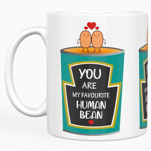 GOATINTHECOAT Valentine’s Day Mug – You are My Favourite Bean – 11oz Romantic Coffee Mug with Cute Bean Design – Funny Valentine’s Gift for Him, Her, Boyfriend, Girlfriend, Husband, Wife