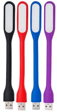 Mini Lumières USB Pour Clavier, Lampe USB Flexible, 4 Pièce Lampe Ordinateur Portable, Pour Banque De Puissance, Ordinateur Portable (Noir, Bleu, Rouge, Violet)