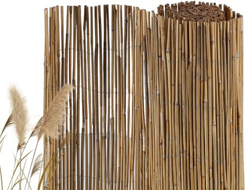 Jaxguom Schilfmatten Sichtschutz 120x600 cm, Schilfrohrmatte für Balkon,Terrasse,Garten,Schilfrohrmatte als Sichtschutz Zaun und Blickschutz,Natur Sichtschutzstreifen,Windschutz und Sonnenschutz