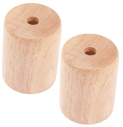 Holzsockel für Lampe E27 2 Stück, Runder Lampenfuß | Khaki, Kreative Deko für Kleine Nachtlichter, Feine Verarbeitung, Ersatz für Alten oder Defekten Fuß