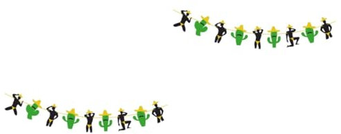 jojofuny 2 Stück Mexikanische Fiesta-Hängedekoration Window Decoration Special Moments Party Table Decoration Girlande Fiesta-Dekorationen Bunting-Banner Mexiko-Kaktus-Pinata Kaktus-Party