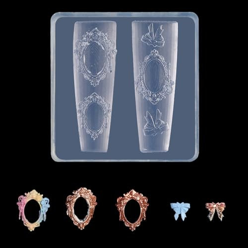 Silicone Nails Art Mold For 3D Designs Embossing Rose And Butterfly Nails Charm Creation Tool Manicure Embellishment Tool