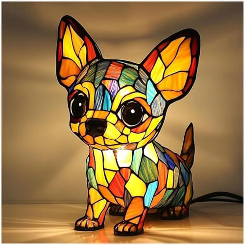 JSvsza Mops & Französische Bulldogge LED-Tischlampe, LED Chihuahua/Französische Bulldogge/Dackel Lampe/Corgi Lampe/Mops Lamp, Haustier-Dekolampe für Hundefans, Chihuahua