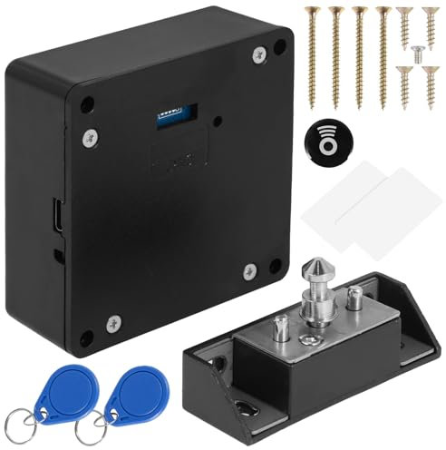 Serrure magnétique cachée RFID pour armoire, avec 2 cartes RFID, programmable, pour armoires, tiroirs, casiers, coffres-forts