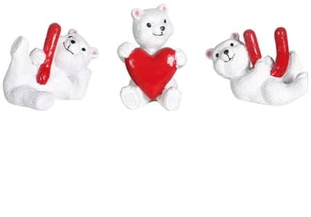 Gosera Love Affection Symbols Cartoon Love Bear Resin Figurines for Wedding Valentine'S Day Decor Cute Table Centerpiece Shelf