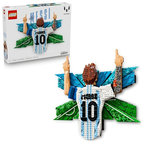 LEGO Editions Lionel Messi – Torjubel - 3D DIY Wandbild Set - DIY Deko für Kinder - Fußball Geschenk für Jugendliche ab 14 Jahren, Mädchen, Jungen und Erwachsene Sportfans - 43018