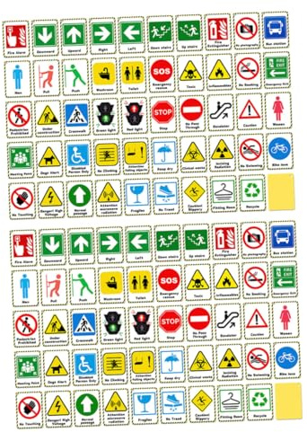 BEBEMOKO 2 Set Traffic Education Cards for Cognitive Flashcards with Bright Colors and Realistic Signs Learning Tool for Early Childhood Recognition and Interactive Play