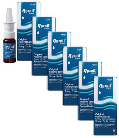 NOSA Nozoil Original | Nasenspray | Trockene Nase | Erkältung | Natürlich | Sesamöl (6-Pack)