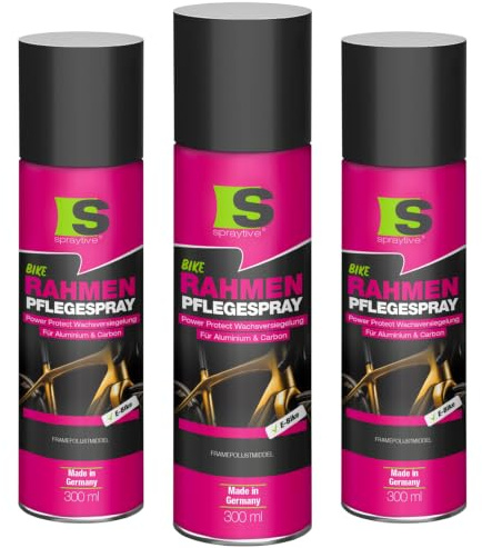 Spraytive 3× 300ml – Rahmen-Pflegespray mit Power Protect Wachsversiegelung – schmutz- & feuchtigkeitsabweisend – für Fahrrad, E-Bike, MTB & Rennrad – Aluminium & Carbon – Lackschutz – Made in Germany