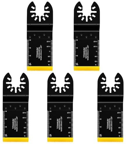 5Pcs Oscillating Tool Blade Bi-Metal Titanium Coated Multi-Brand Compatible