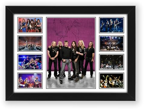 Iron Maiden Band Signed Poster Print - Limited Edition Autograph Fan Gift – Collectible Memorabilia Wall Art Merchandise (A3 Framed)