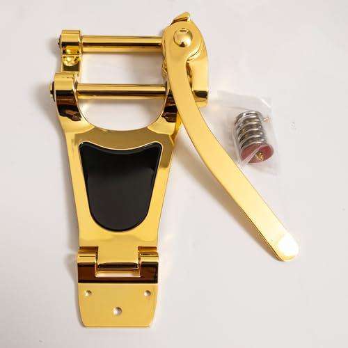 Cordier vibrato pour guitare vibrato compatible avec Bigsby B700 Style Tremolo Vibrato Bridge pour Gibson ES-335 et Guitare électrique semi-creuse style Les Paul Archtop (doré)