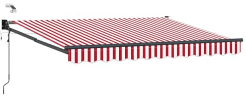 vidaXL Elektrische ausziehbare Markise Rot und Weiß 3 x 2,5 m