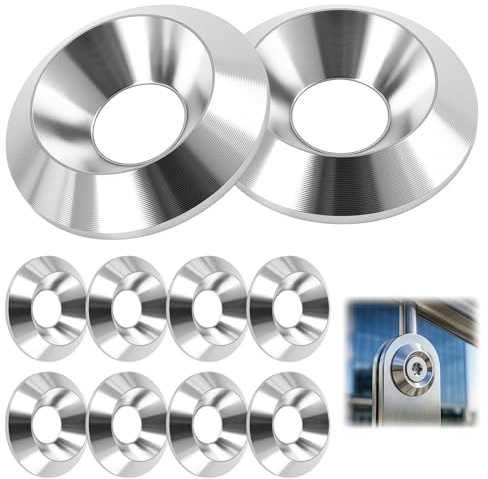 10 rondelle testa fresata in acciaio inox, set argento M8 x 25 mm, rondella bullone inossidabile, rondelle piatte fresate in acciaio inox, per applicazioni industriali e domestiche