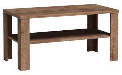 Masseno Couchtisch Udine, Braun, 120x60x59cm, Modern Wohnzimmertisch für Couch, rechteckig Beistelltisch, Laminierte Spanplatte