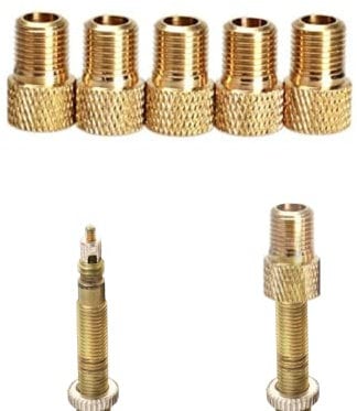 Juscycling Presta to Schrader Tube Pump Tool Converter Bicycle Bike Tire Valve Adapter 5 pcs/bag