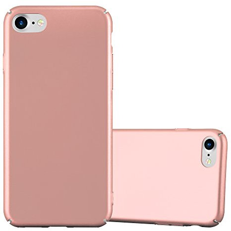 Cadorabo Custodia per Apple iPhone 7 / 7S / 8 / SE 2020 in METALLO ORO ROSA - Rigida Cover Protettiva Sottile con Bordo Protezione - Back Hard Case Ultra Slim Bumper Antiurto Guscio Plastica