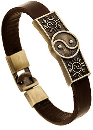 Epinki Taiji Bagua Yin Yang Armband Lederarmband Leder für Herren