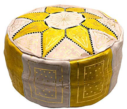 Sitzsack, leer, aus echtem Leder. Handgefertigt in Fés Marokko, Höhe 23 cm, Durchmesser ca. 47 cm.