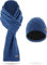 normani Grobstrick Winterset Schal und Mütze mit Fleece aus Merinowolle weich & warm Farbe Marine