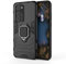 Huawei P40 Pro Custodia, CHcase Armour Dual Layer Silicone TPU + PC Rugged Cover Soft Bumper Case con Ring Grip Kickstand [Plate for Magnetic Car Mount] per auto per Huawei P40 Pro -All Black