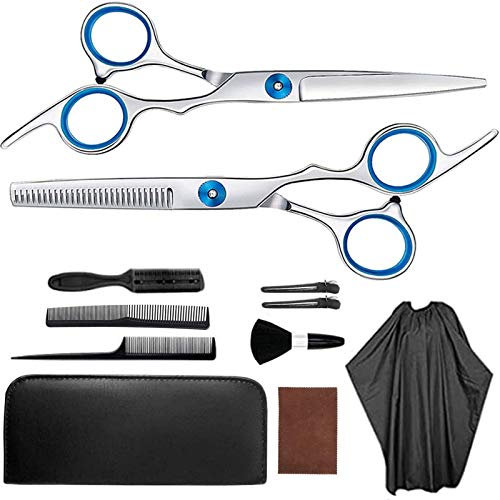 SUOXU SX-013 Professionelle Friseurschere, 11 Stück, Edelstahl, für Damen und Herren