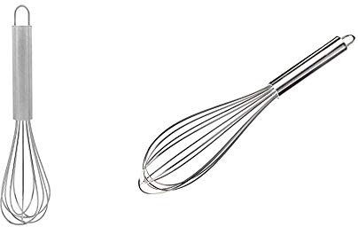 Fackelmann Schneebesen 20 cm, Ballonschneebesen aus Edelstahl & Schneebesen 26 cm, Ballonschneebesen aus Edelstahl, robuster Rührbesen mit stabilen Drähten (Farbe: Silber), Menge: 1 Stück