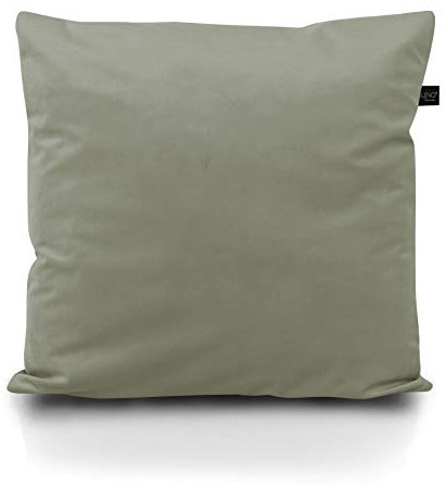 LILENO HOME Samt Kissenbezug 45x45 cm [Mittelgrau] - 2er Set Kissenhülle [Ohne Füllkissen] - Wasserabweisender Bezug Mit Verstecktem Reißverschluss - Für Sofa und Deko Kissen