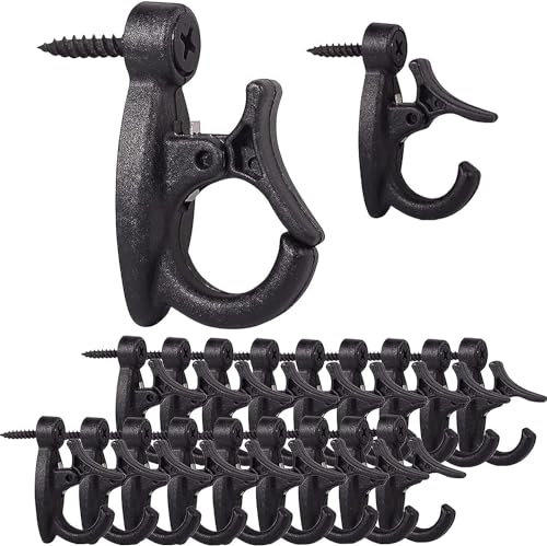 Q-Aufhänger Haken für Lichter, Schraubhaken Haken, Weihnachtsbeleuchtung Haken, Neujahr Lichter Haken, Deckenhaken, Design der Sicherheitsschnalle, 20 Stück