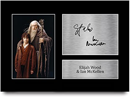 HWC Trading A4 Elijah Wood & Ian McKellen Lord of the Rings Geschenke Gedruckt, Signiert Autogramm Bild Für Film-Erinnerungsstücke-Fans