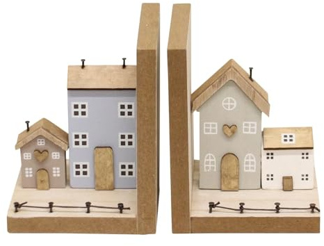 Sifcon International plc Wooden Houses Design Bookends