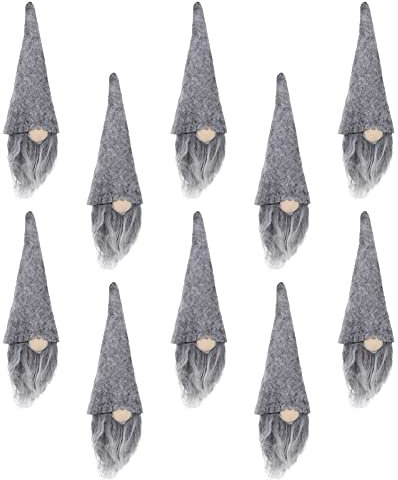 VICASKY 10 Stücke Mini Weihnachtsmütze Weihnachten Weinflasche Abdeckung Topper Cover Filz Zwerg Weihnachtsmann Mütze Nikolausmütze Flaschen Kleidung Verpackung für Tischdeko Weihnachtsdeko
