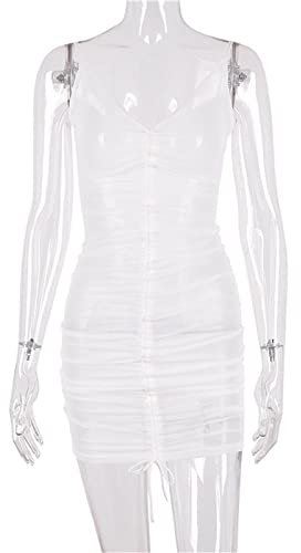 QBQZXAOSOWH Vestir Dress Mujer Niña Vestido De Malla Sexy para Mujer, Transparente, Transparente, De Rejilla, Bikini, Traje De Baño, Vestido De Playa Naranja, S, Blanco