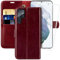 MONASAY for Galaxy S22 Ultra Wallet Case, 6.8 inch[Included Screen Protector][RFID Blocking] Flip Folio Leather Cell Phone Cover with Credit Card Holder for Samsung Galaxy S22 Ultra 5G,Burgundy