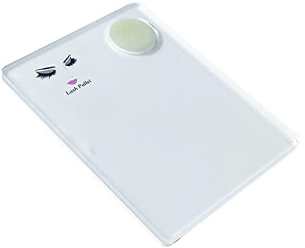 Acrylic Eyelash Extension Eye Lash Pallet Tool, Grafting False Eyelash Jade Console Round Jade Stone Organizer Eyelash Extension Grafting Pad Lash Tray Gasket (White)