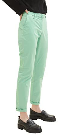 TOM TAILOR Damen 1035793 Chino Slim Fit Hose, 31034 - Okra Green, 38W / 32L