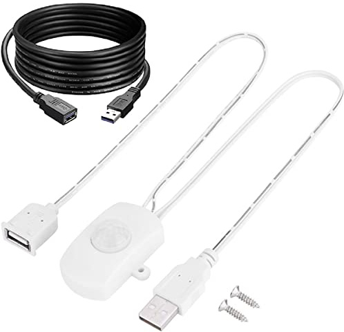 Youmile DC 5-24V 5A Mini PIR Motion Sensor Switch USB Interface Detector Automatic Switch Detection Distance about 5-8m LED Strip with USB extension cable