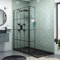 Milan 700mm Matt Black Walk in Wet Room Shower Enclosure Screen Grid with 300mm Flipper Panel 8mm Easy Clean Toughened Safety Glass with Support Arm