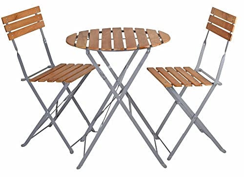Sitzgarnitur Bistro-Set 3tlg Balkon-Set Möbel-Set Gartengruppe Sitzgruppe Holz ahh104 Palazzo Exklusiv