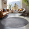 SIMPEX Teppich Wohnzimmer Schlafzimmer Esszimmer Läufer Flur Flauschiger Teppich Waschbar rutschfest Soft Weich Carpet Kurzflor Größen, Grau, 160 cm Rund