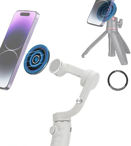 HAFOKO OM6 Magnetic Ring Holder Clamp Smartphone Tripod Adapter Mount with 1/4 Hole Compatible for DJI OM 6 / OM 5 / OM 4 /OM 4 SE Gimbal Stabilizer
